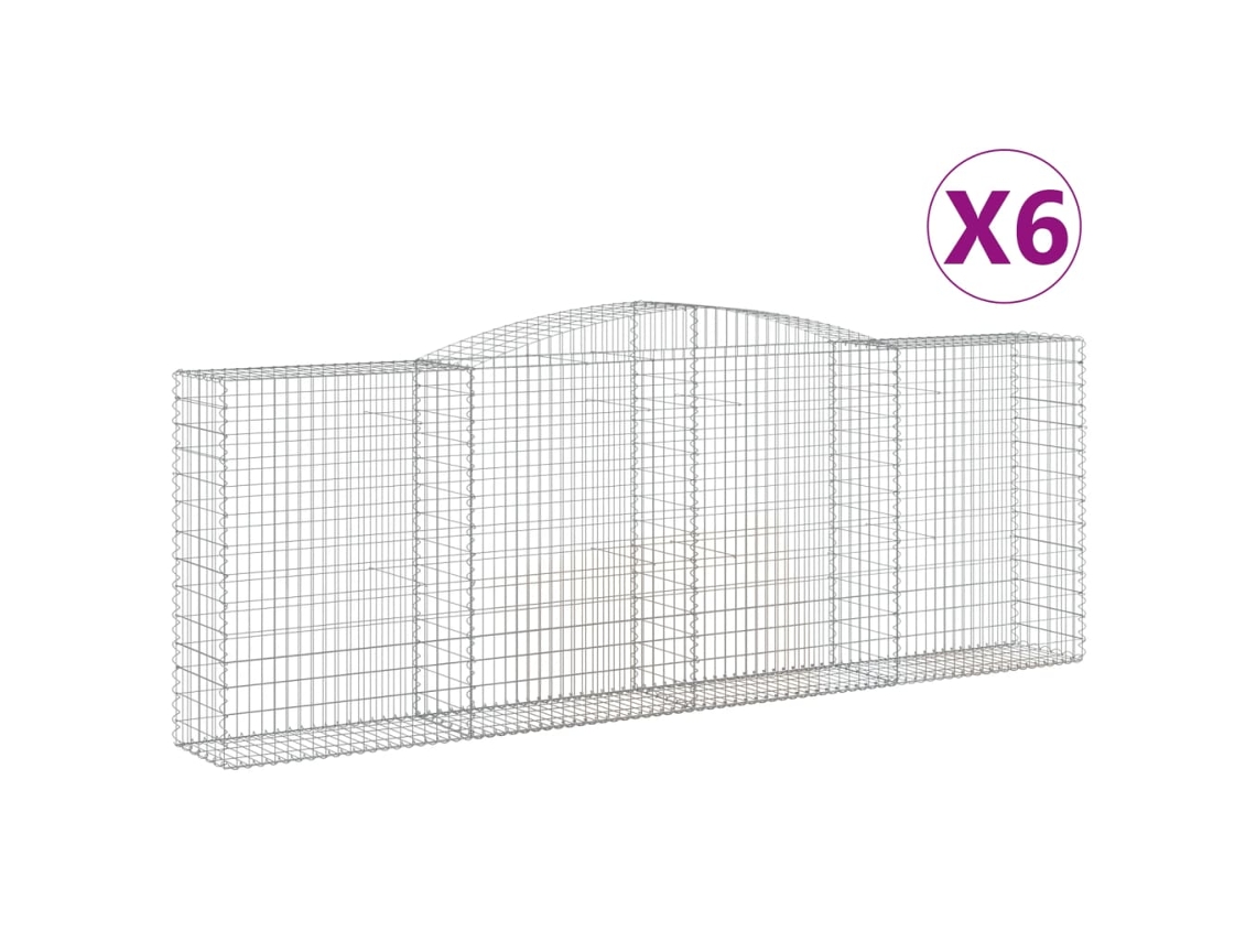 Gabion Basket, Gabion Baskets Vidaxl Prateado Ferro (400 X 50 X 140/160 Cm)