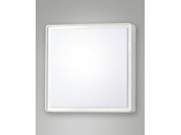 Oban Plafonier Quadrado Ip65 Em Policarbonato Branco Para Exterior E Interior, Casquilho E27 2x30w Máx, Elevada Proteção, Código 3225-65-102