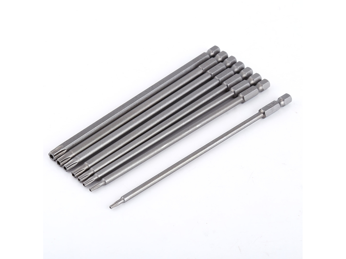 Conjunto de Bits de Screw Driver Estrela em Aço S2 150mm 8pcs Magnético