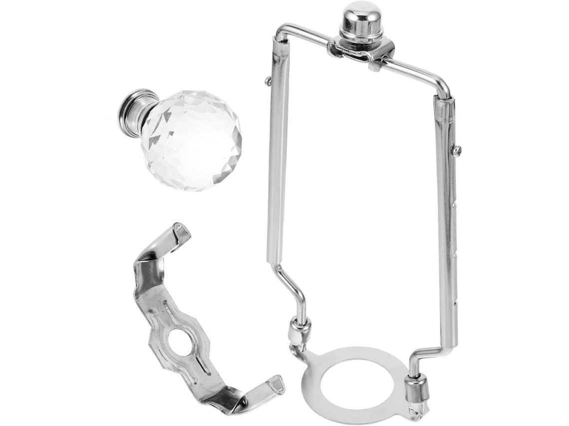 Kit De Suporte Ajustável Para Abajur De Ferro Prateado Com Haste Extensível.