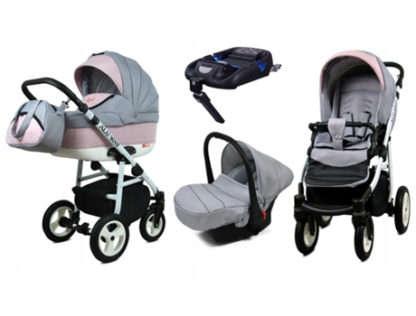Carrinho de Bebé Multifuncional BABYLUX ALU WAY 2 Em 1 – Sweet pink - Ajustável e dobrável Construção leve em alumínio - Reversibilidade - Acessórios