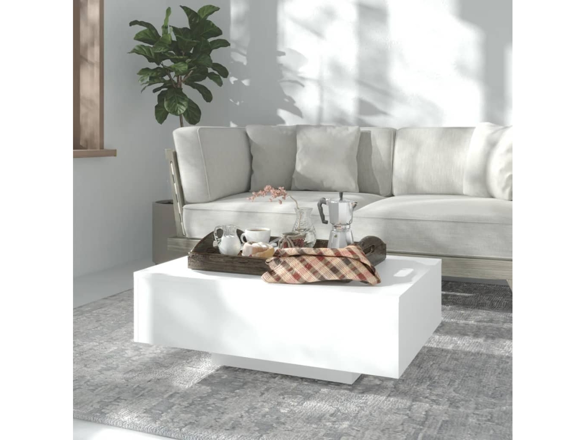 Vidaxl Mesa De Centro 85x55x31 Cm Contraplacado Branco