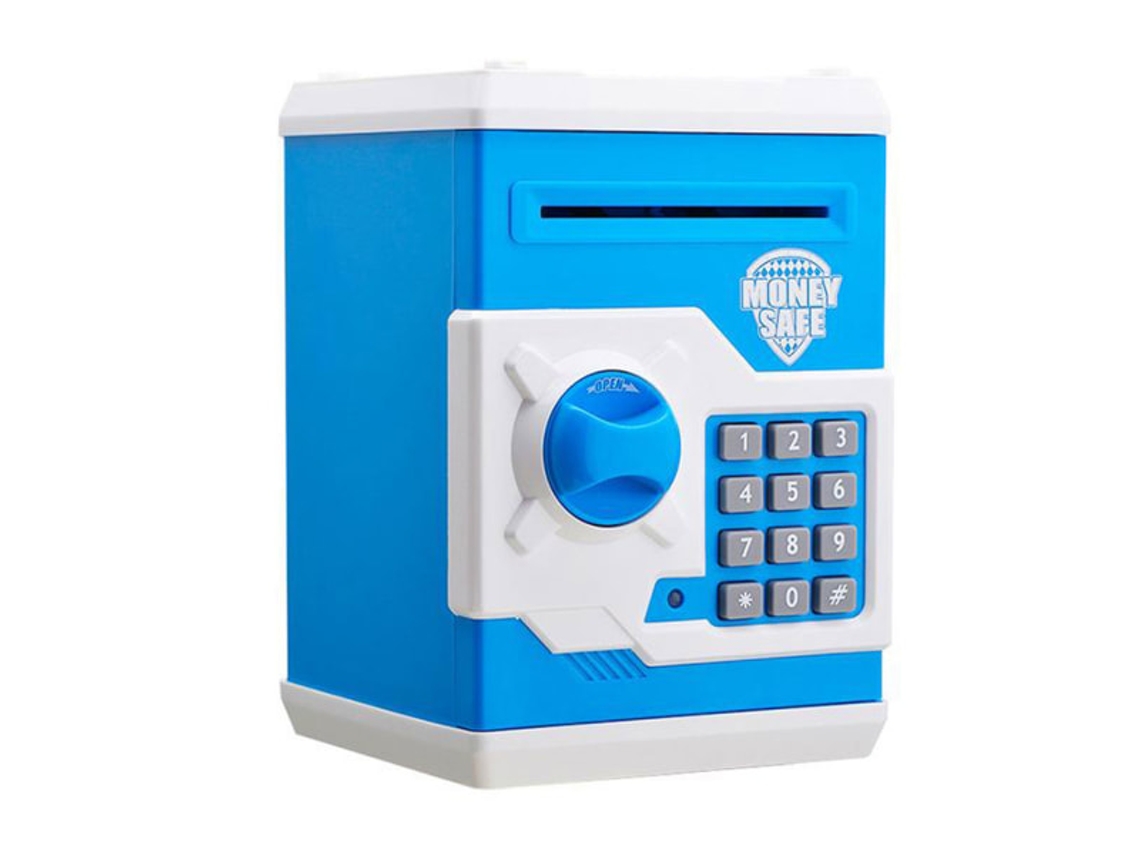 Cofrinho Eletrônico Em Formato De Porquinho, Cofrinho Para Moedas, Cofrinho Com Senha E Trava Para Crianças Ótimo Presente, Azul E Branco Aquaforge
