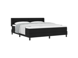 Conjunto 1 Cama Box Vidaxl Preto Tecido (200 X 180 Cm)