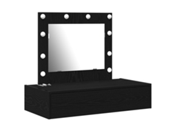 Conjunto 1 Mesa De Maquiagem Moderna Vidaxl Preto Derivados De Madeira (83 X 40 X 70 Cm)