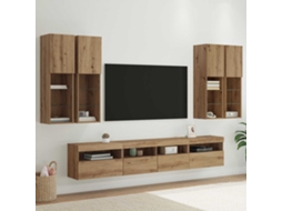 Vidaxl Conjunto de Gabinete de Tv na Parede com Luzes Led 7 Pcs