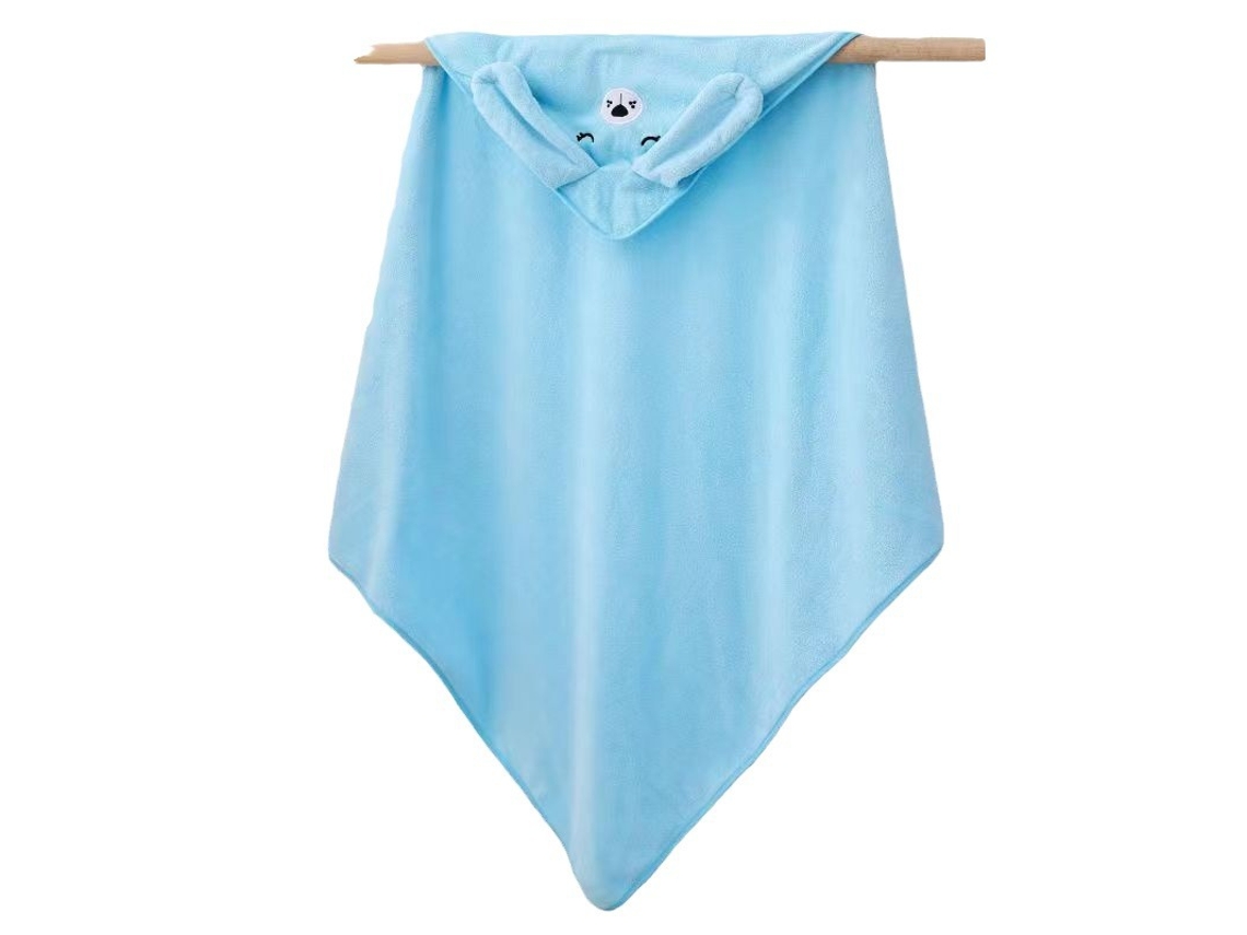 Toalha de Banho com Capuz Cachorro Azul, 105x105cm YUNZII
