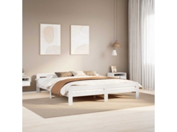 Vidaxl Cama Sem Colchão 180x200 Cm Madeira De Pinho Maciça Branco