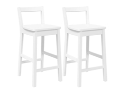 Conjunto 2 Banco De Bar Vidaxl Branco Borracha
