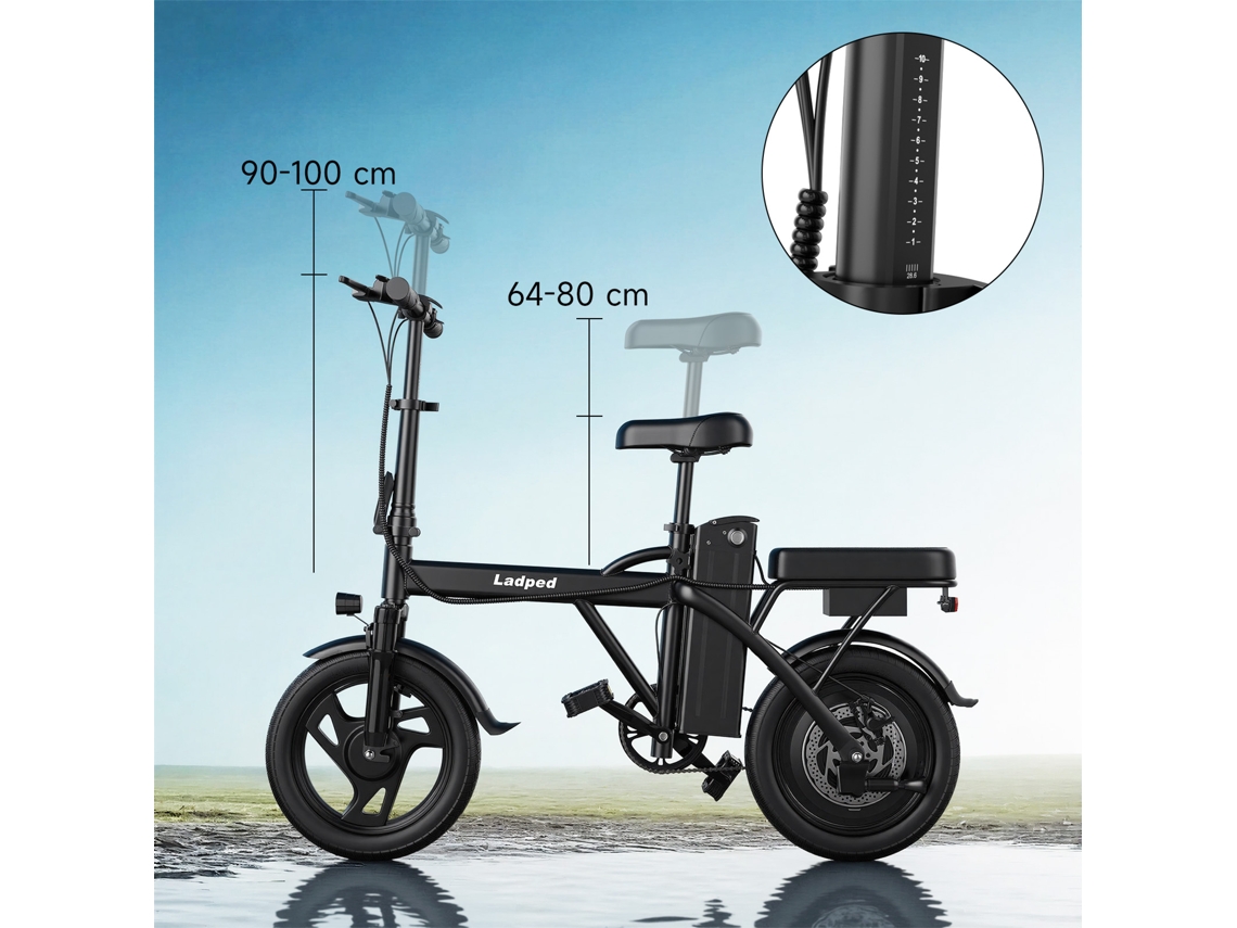Bicicleta Elétrica AOVOPRO Ladped X14 500w, 48v, Bateria Removível de 5,2ah,velocidade de 31 Km/h com Alcance de 55 Km