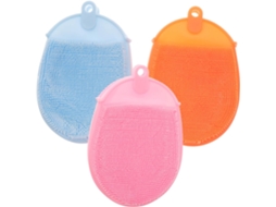 Conjunto De 3 Escovas Banho Multiuso Silicone Anneome Com Anel Para Pendurar, Ideal Para Limpeza Profunda Da Pele Seca E