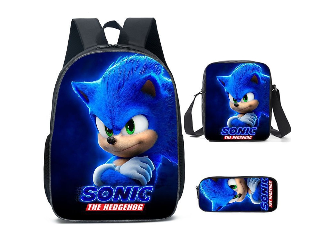 Conjunto Escolar 3 Peças, Estampa De Desenho Animado Com Mochila, Estojo E Bolsa De Ombro