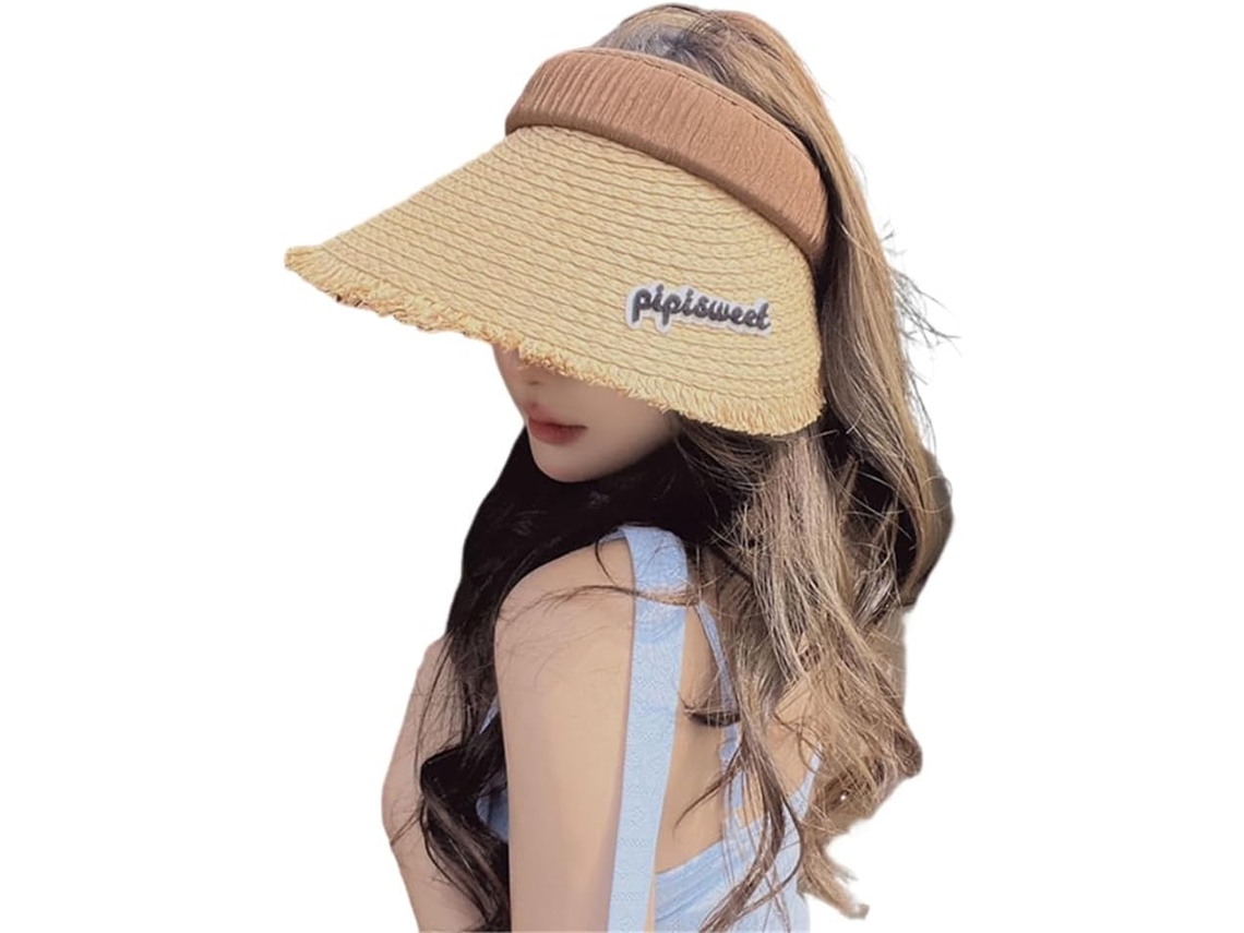 Chapéu De Palha Para Meninas, Chapéu De Praia Vazio, Dobrável, Respiravel, Casual Esportivo