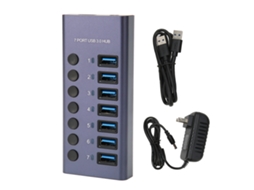 2026zentro-hub Usb 3.0 Com 7 Portas 5gbps 5v 2.4a 36w, Switch Individual, Indicador Led, Dock Para Pc E Celular, Plug Us 100-240v