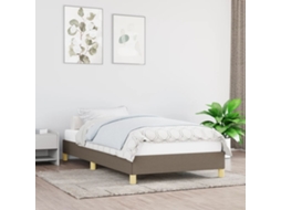 Estrutura Cama Sem Colchão 90x200 Cm Tecido Cinza-acastanhado