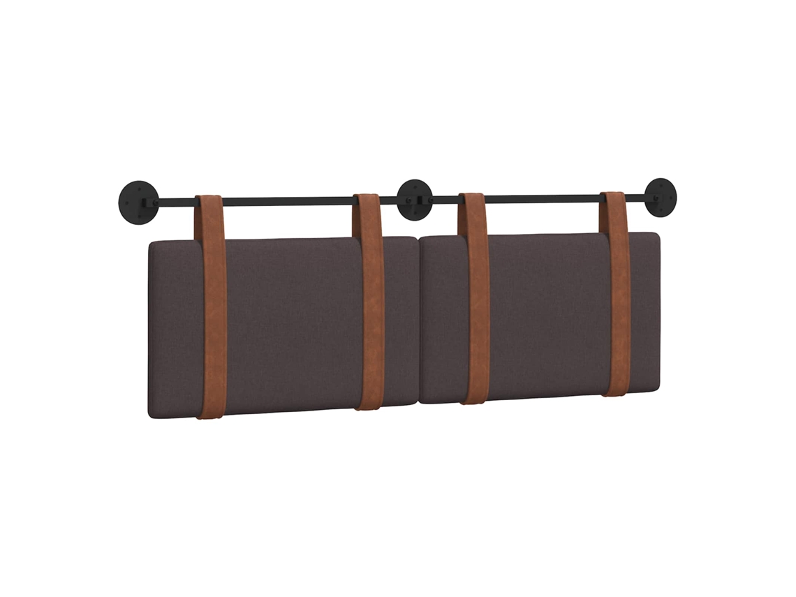 Vidaxl Cabeceira Suspensa Liso Marrom Escuro 150 X 55 X 5 Cm Pu Antigo