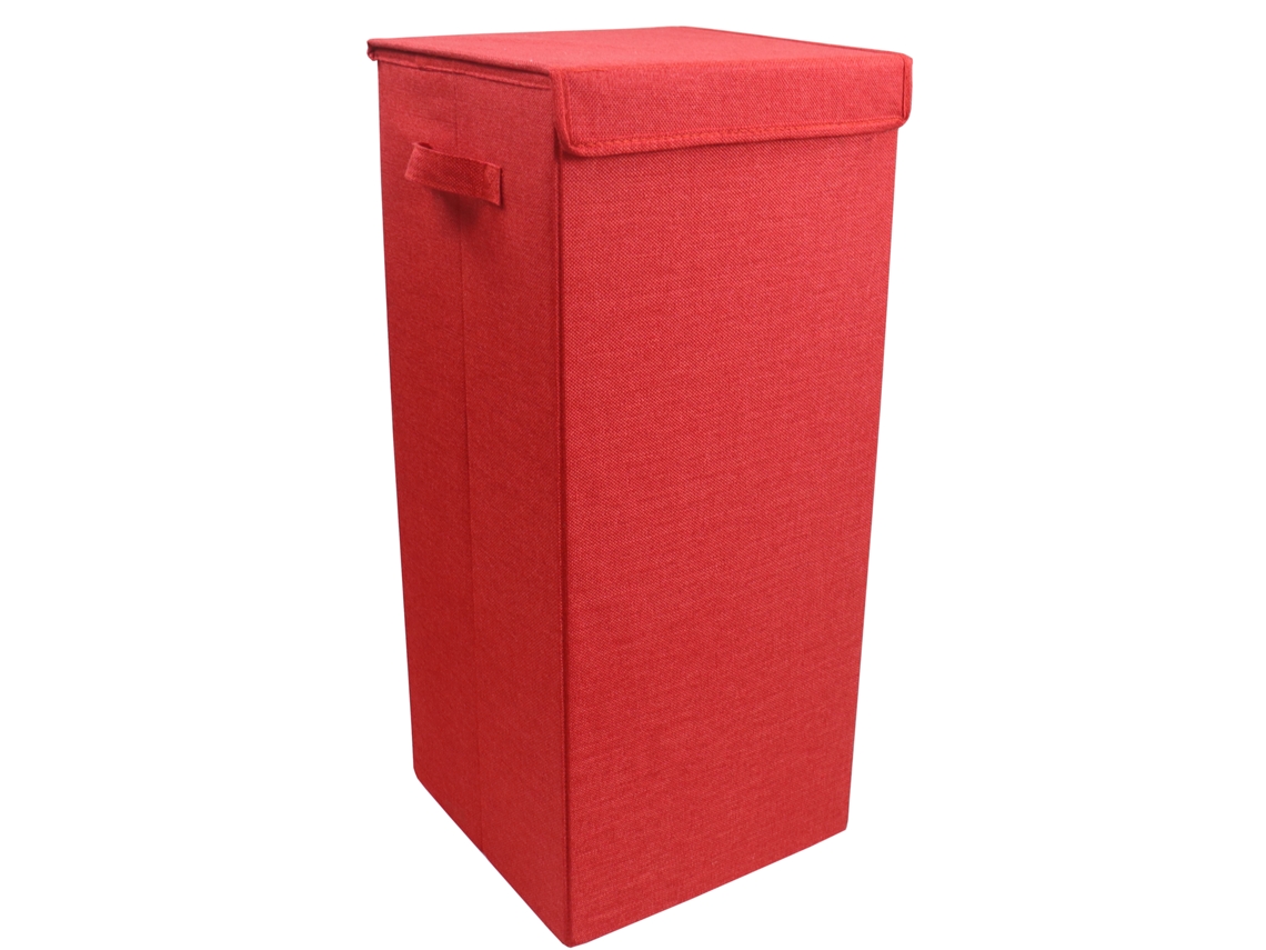 Caixa De Arrumação Cesto Roupa Suja Vcm Tecido Vermelho (l)