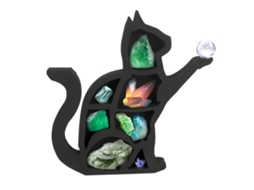 Laxiscreed Cat In The Moon Crystal De Madeira Para Decoração Elegante