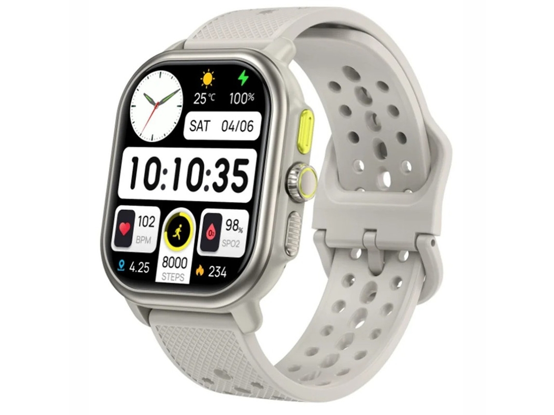 Smartwatch Com Tecido Ultra Clear Amoled 2.06 Polegadas Chamadas Bluetooth E Rastreamento Esportivo Branco Bestvite