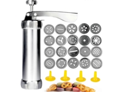 Arma De Pressão De Biscoito De Aço Inoxidável Com 20 Discos De Biscoito E 4 Biscoitos Nostalgia88