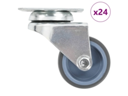 Vidaxl 24 Pcs Rodas Giratórias Duplas 50 Mm