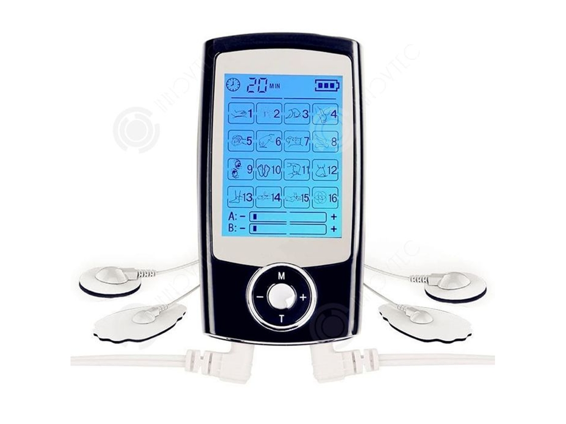 Inn Eletroestimulador 20h 16 Posições Ajustáveis 4 Contatos De Massagem Canal Duplo Tens Estimulador Muscular Portátil Elétrico Innovtec