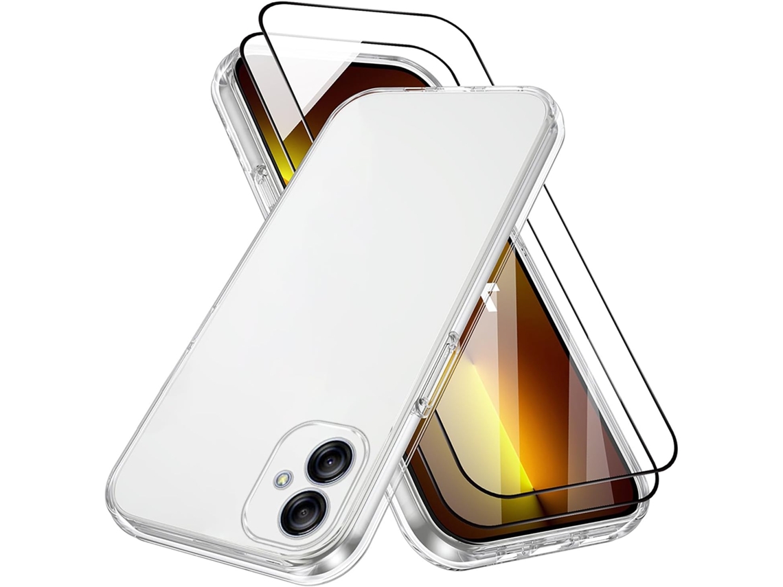 Conjunto De Capas Ultra Fina Antichoc Para Samsung Galaxy A04 Hongwe. Vidro Temperado Transparente (2un)