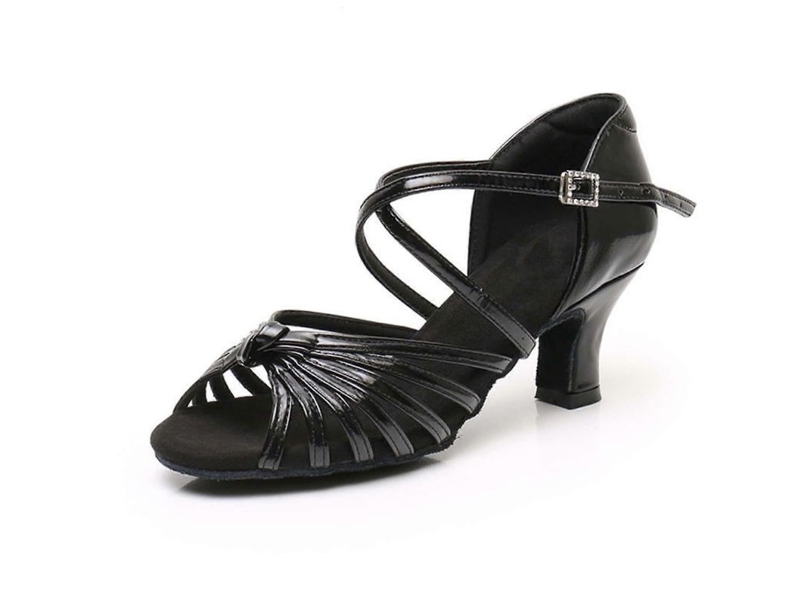Sapatos de Dança de Salto Alto para Iniciantes e Praticantes, Material Pu, Solado Antiderrapante, Preto 5 Cm | S/MARCA
