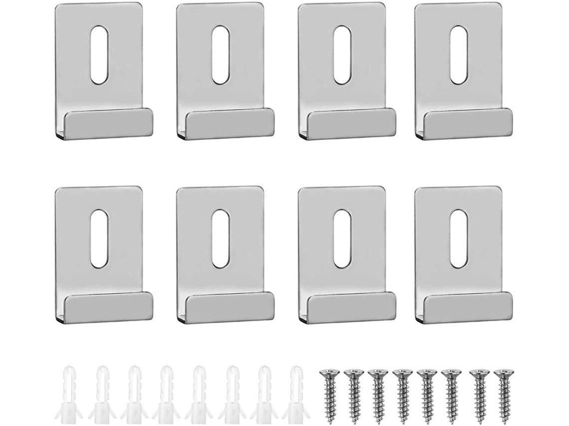 Conjunto De 8 Clipes Metal Para Fixação Espelhos Na Parede, Ideais Sup