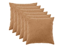 Vidaxl Capa Almofada 6 Pcs Heerlen Bege 55 X 55 Cm Bouclé