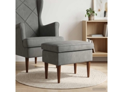 Vidaxl Pufe Para Os Pés Cinzento-escuro 55 X 35 X 41 Cm Veludo