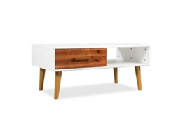 Vidaxl Mesa De Centro Em Madeira De Acácia Maciça 90x50x40 Cm