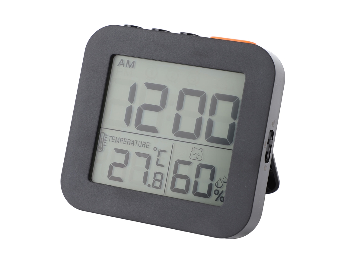 Relógio LCD Baok com temperatura e umidade, função soneca e alarme preciso para adultos, crianças e estudantes.