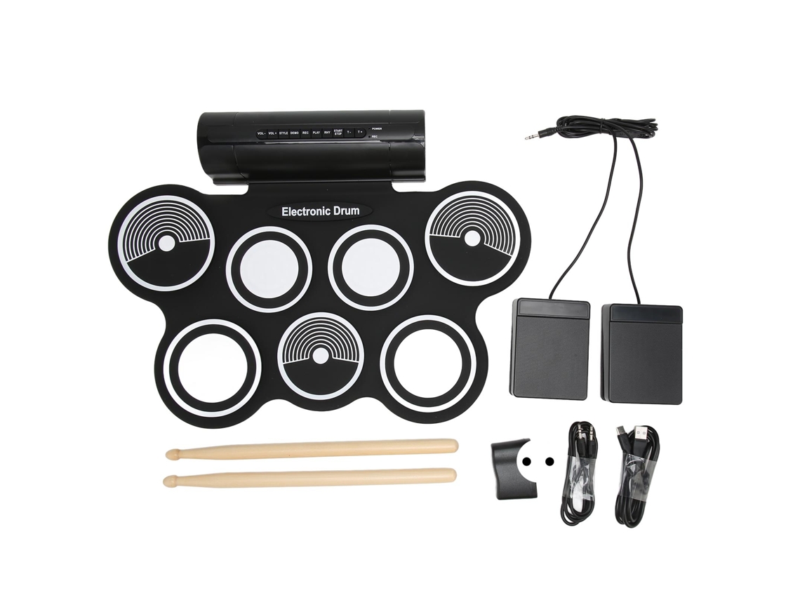 Bateria Elétrica 7 Pads Com Alto-falantes Portátil