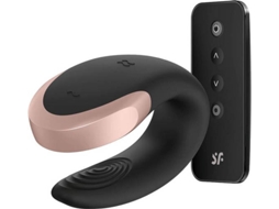 Vibrador - Satisfyer - Double Love Preto - Silicone Macio - Metal Precioso - Conectado