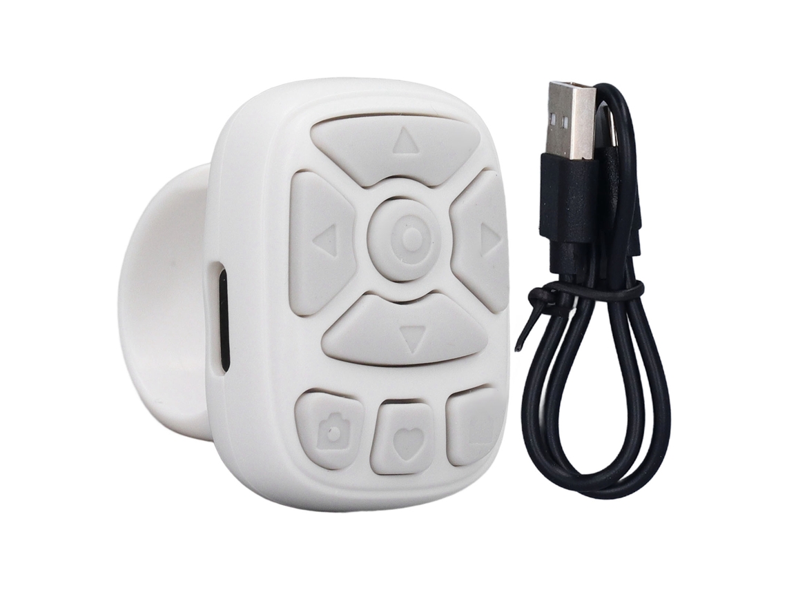 Aetheria anel de Controle Remoto Bluetooth Sem Fio para Rolagem e Virar Páginas Ios 15 Branco