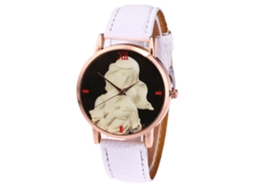 Reloj Unisex Niños Niñas Correa Cuero Pu Casual De Moda (blanco)