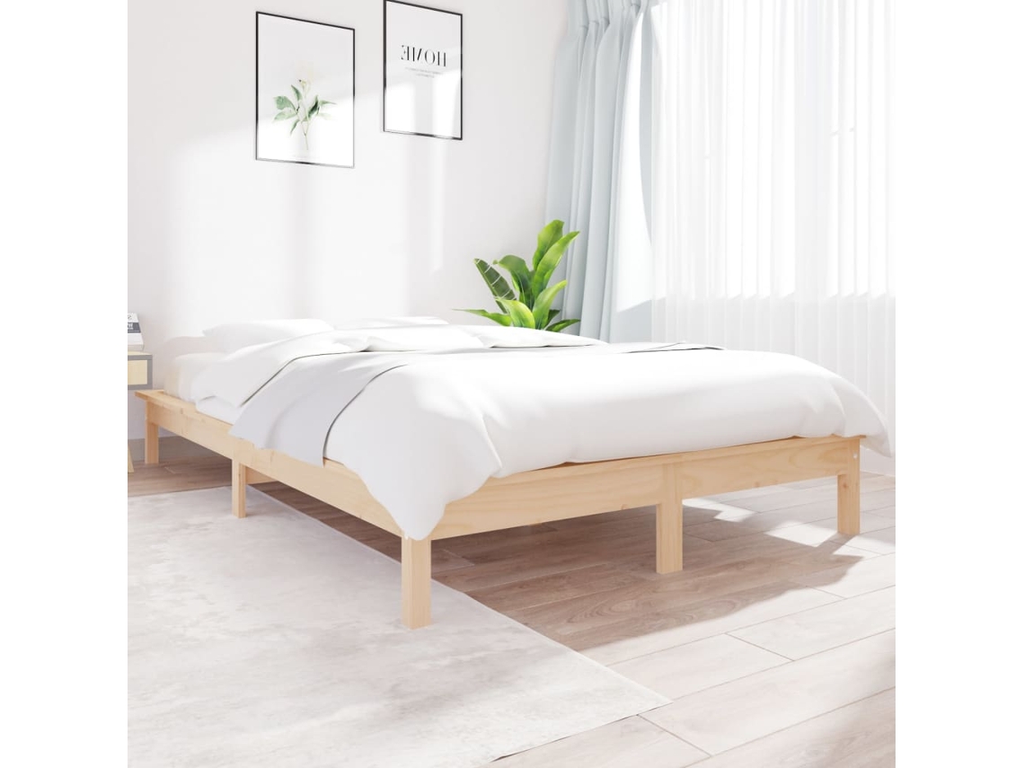 Estrutura De Cama 100x200 Cm Pinho Maciço