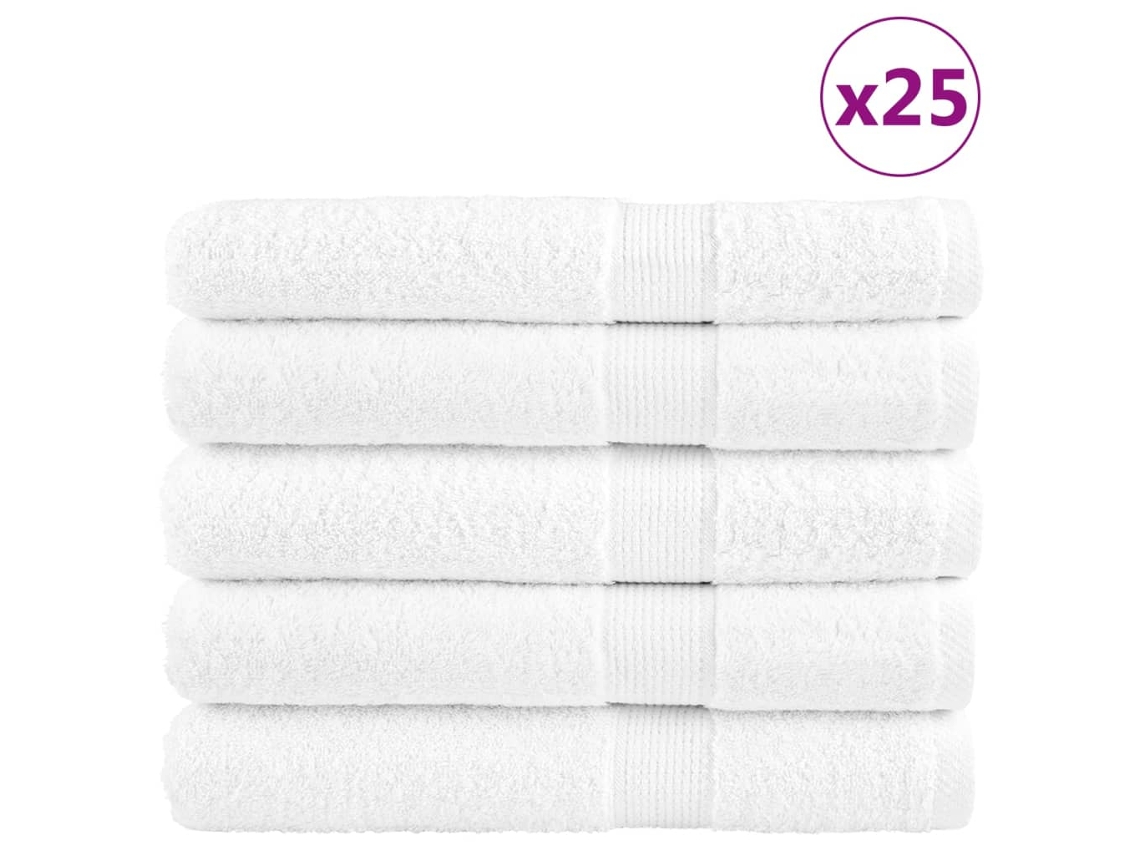 Vidaxl Toalhas Premium Solund 25 Pcs 100x200 Cm 600 Gsm Branco