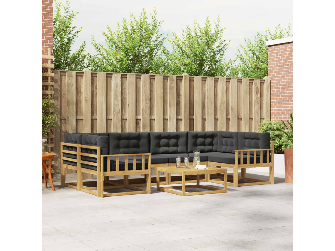 Vidaxl Conjunto De Sofás Para Exterior 5 Unid. Branco E Antracite