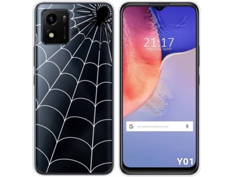 Capa Vivo Y01 TUMUNDOSMARTPHONE Desenhos Transparente Aranha Multicor