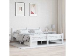 Vidaxl Estrutura De Cama Em Pinho Maciço 160x200 Cm Branco