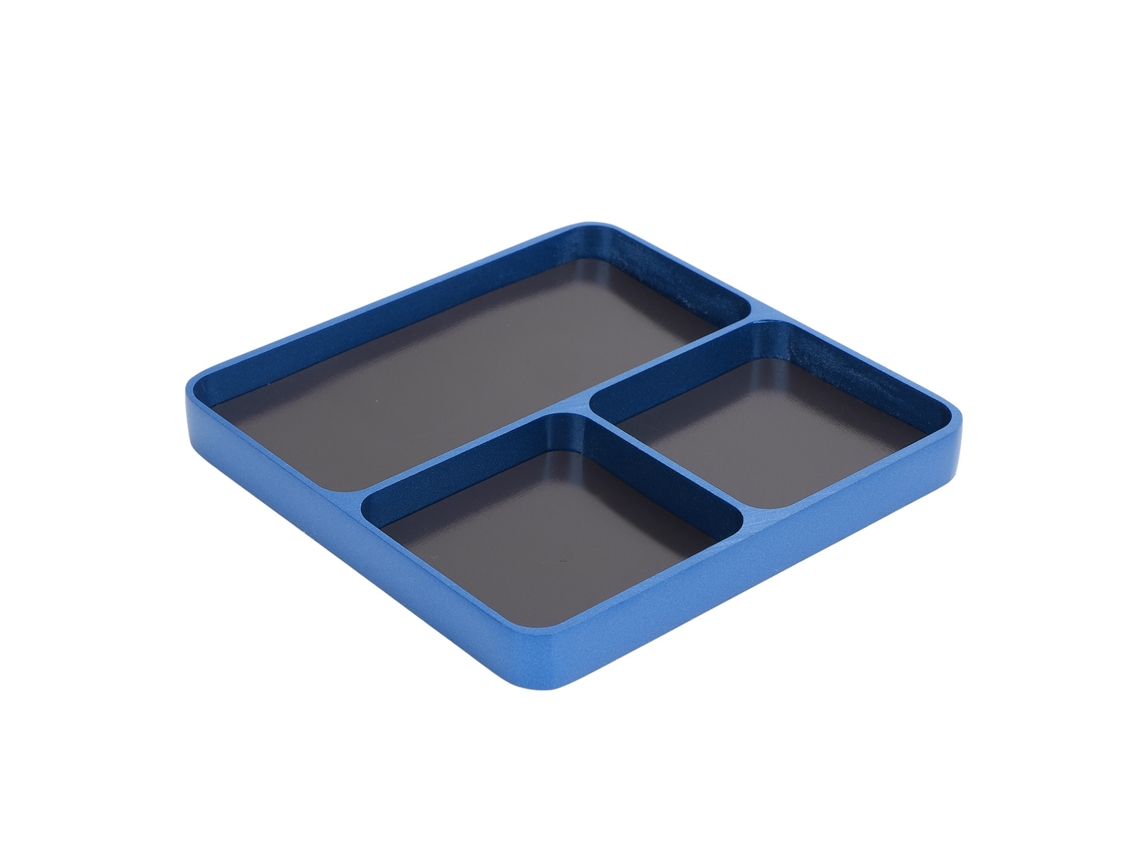 Bandeja De Parafusos Para Reparo Rc 3 Compartimentos De Alumínio Estilo Elegante Para Carro Avião Barco Azul Escuro