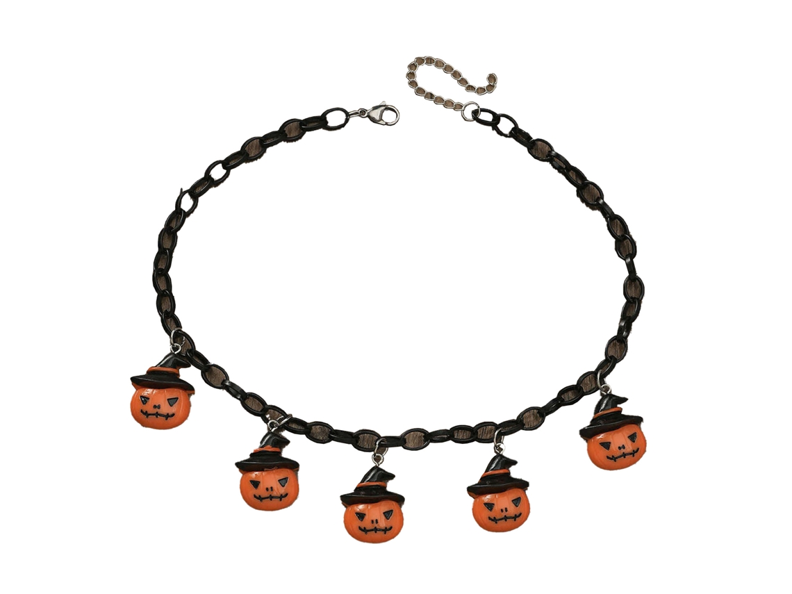 Colar de Halloween Abóbora Morcego Fantasma LAXISCREED