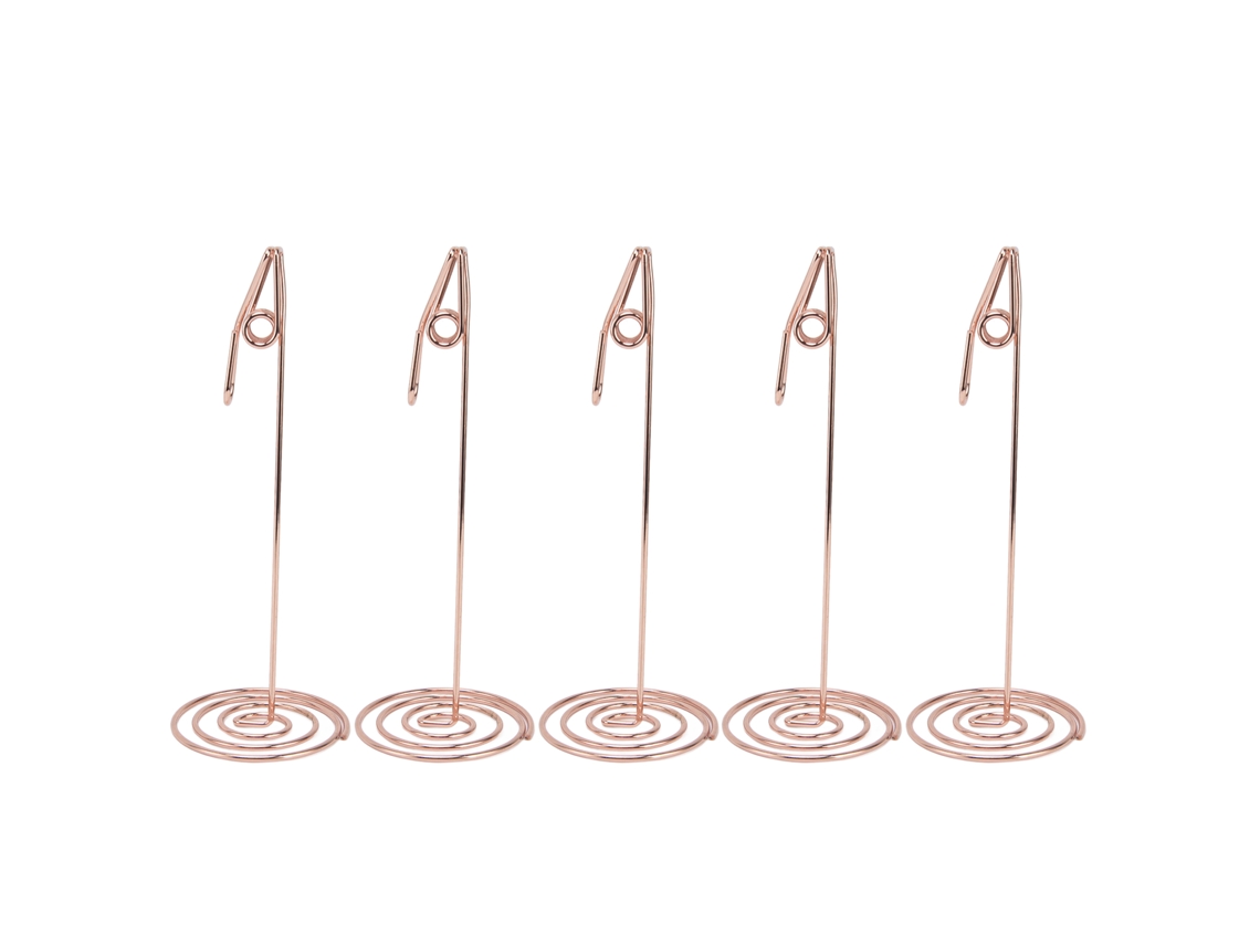 5 Peças De Porta-cartões Mesa Ouro Rosa Design Único Metal Durável Anti-oxidação Porta-números Mesa