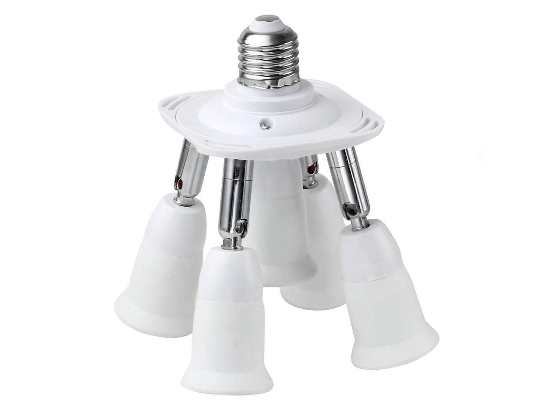 Adaptador Divisor De Soquete E27 5 Em 1, Adaptador Conversor De Soquete Para Lâmpadas Led E27 Hengjian
