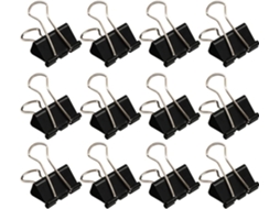 Clips Metal Preto 51mm Fichário, Pacote de 48 Unidades