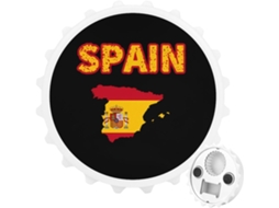 Ímã De Aço Inoxidável Com A Bandeira Espanhola, Branco