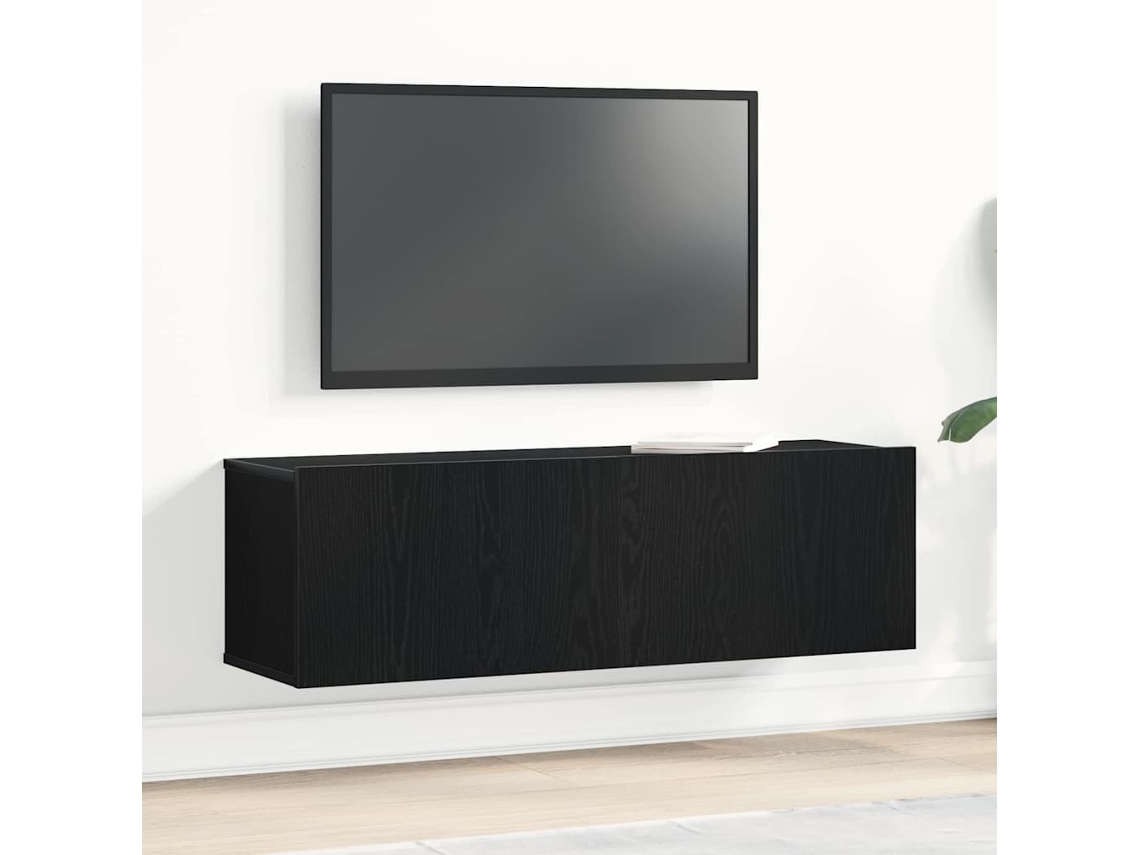 Vidaxl Gabinete Para Tv Carvalho Preto 100 X 30 X 30 Cm