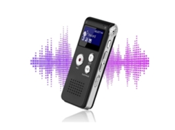 Lurelia Gravador De Voz Portátil 8gb Com Usb Recarregável, Ativação Por Voz, Microfone Duplo Para Reuniões, Palestras, Entrevistas - Preto